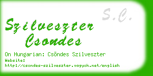 szilveszter csondes business card